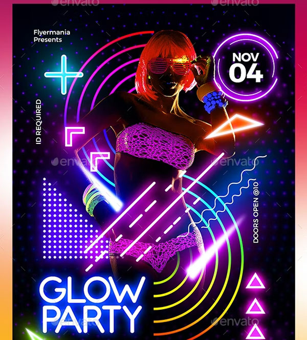 Modern Glow Party Flyer