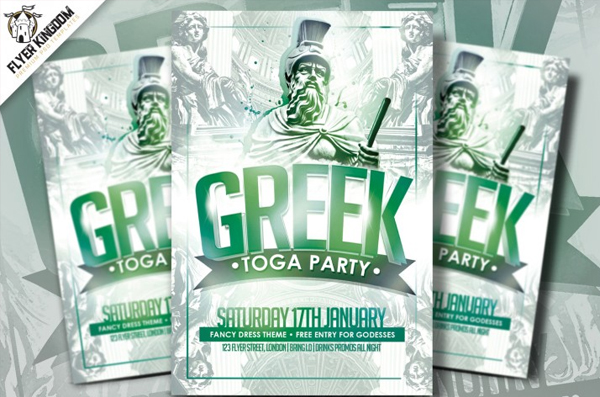 Modern Greek Toga Party Flyer Template