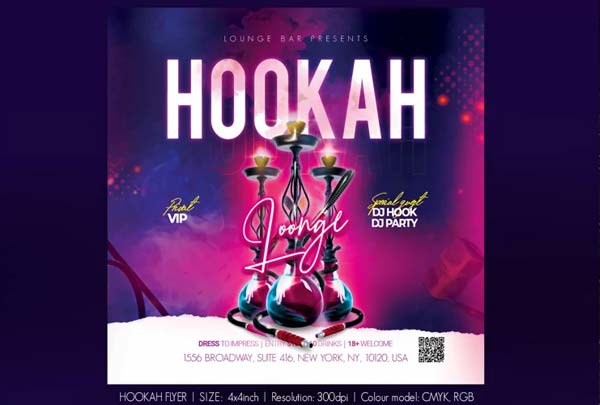Modern Hookah Printable Flyer Template Download