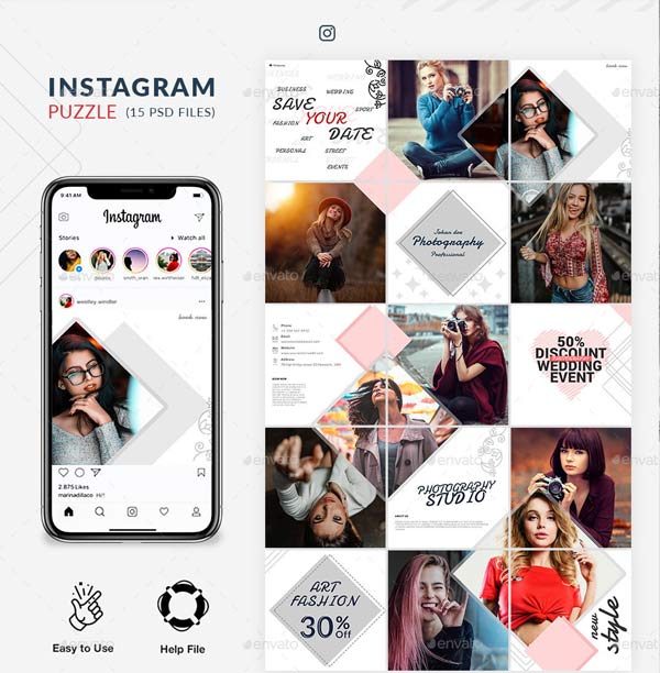 Modern Instagram Puzzle Templates