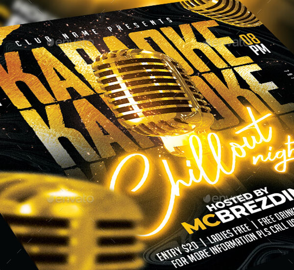 Modern Karaoke Flyer Template Free