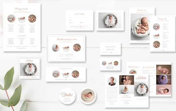 Modern Marketing Newborn Photographer Business Card