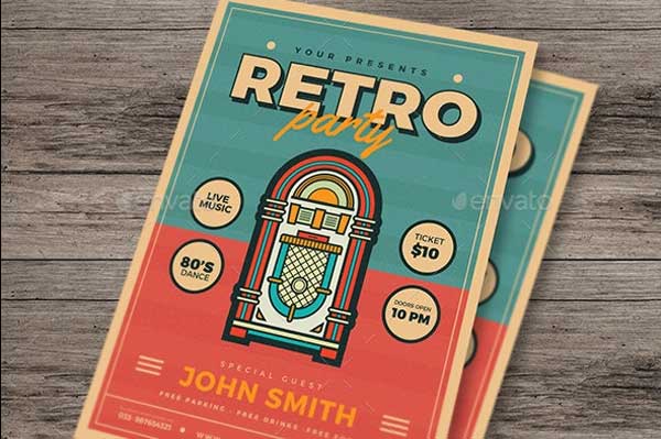 Modern Retro Party Flyer Template