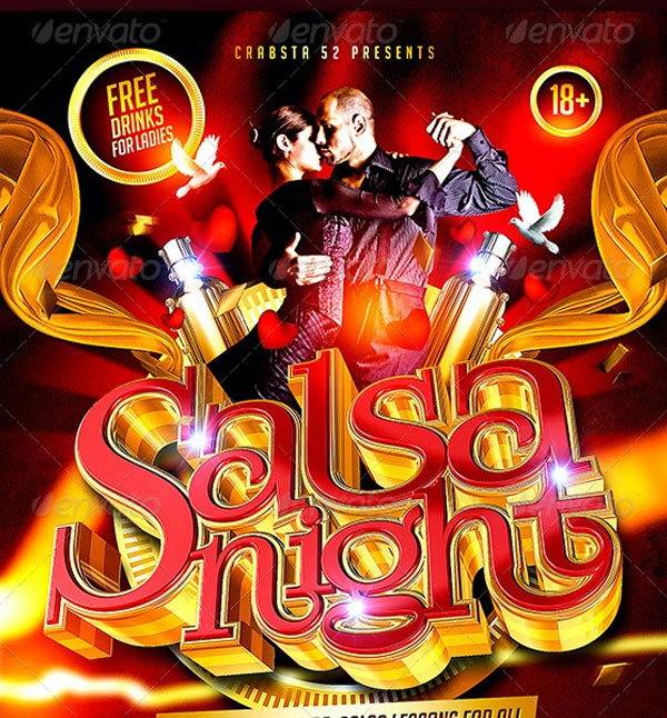 Modern Salsa Night Flyer Template