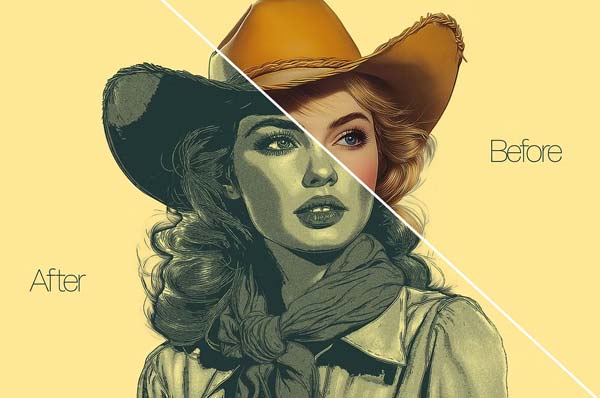 Modern Vector Sketch Photoshop Action
