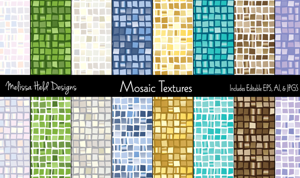 Mosaic Colorful Stained Glass Textures