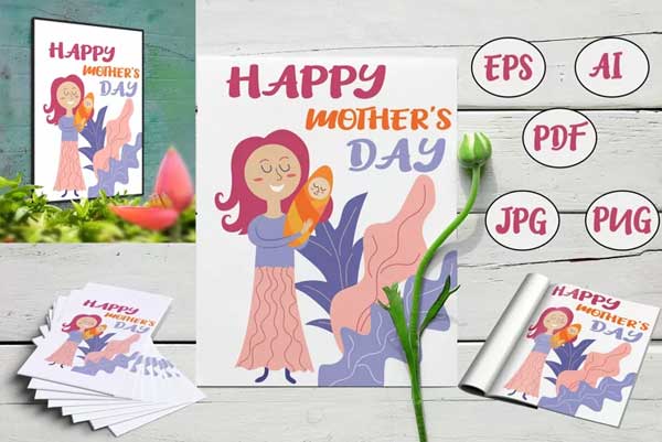 Mother's Day Card Design Template