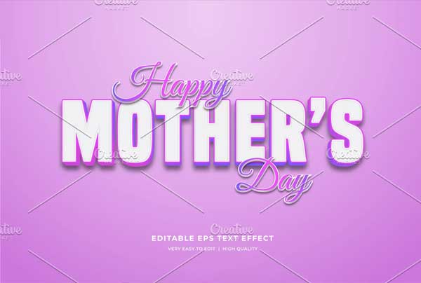 Mother's Day Editable Text Effect Banner