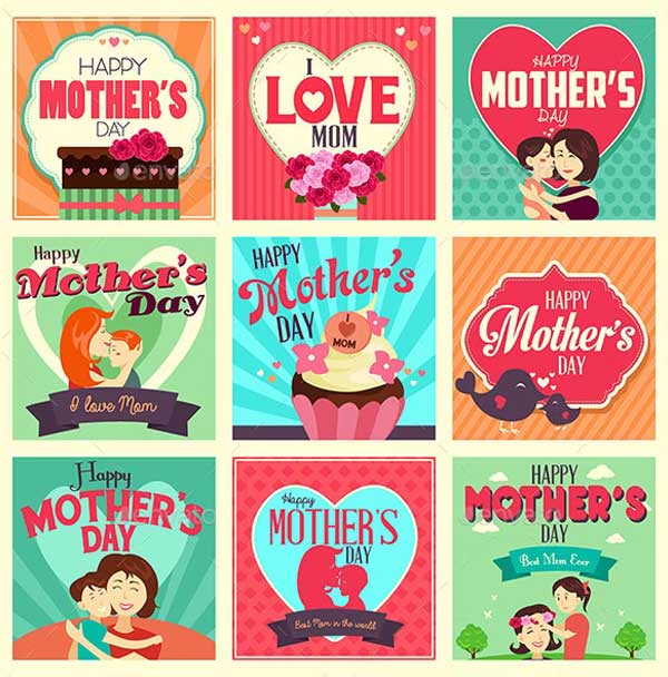 Mother's Day Vector Cards