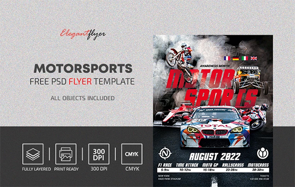 Motor Sports Free PSD Flyer