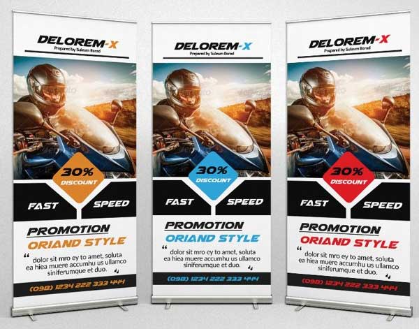 Motorbike Promotion Roll Up Banners