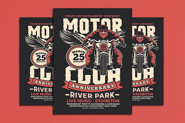 Motorcycle Club Event Design Flyer