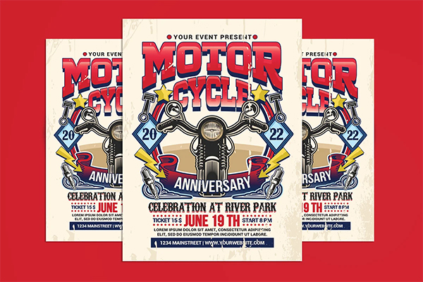 Motorcycle Club Event Flyer Design