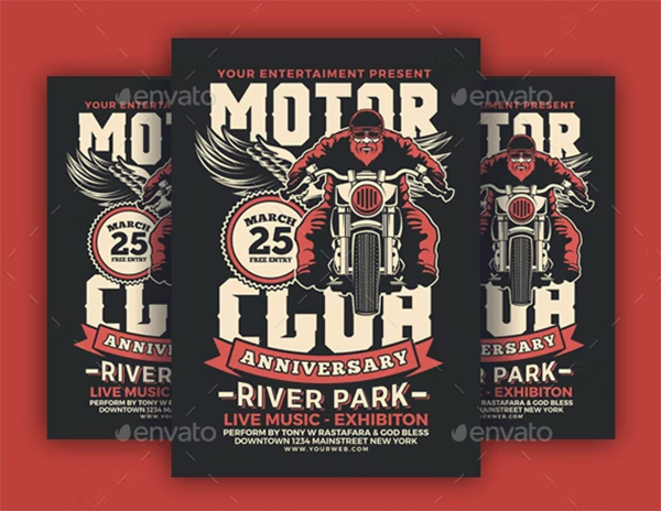 Motorcycle Club Event PSD Flyer