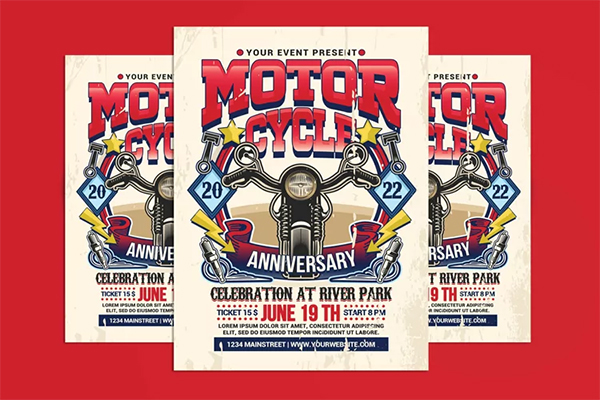 Motorcycle Club Event Flyer Template