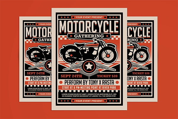 Motorcycle Club Event PSD Flyer Template