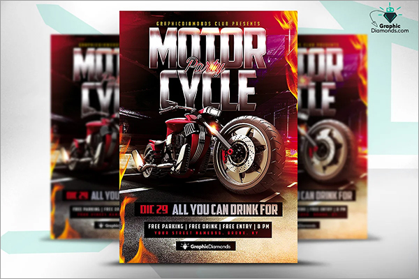 Motorcycle Flyer Party Template