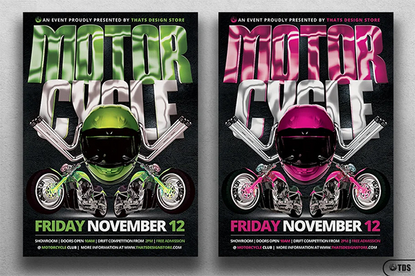 Motorcycle PSD Flyer Template