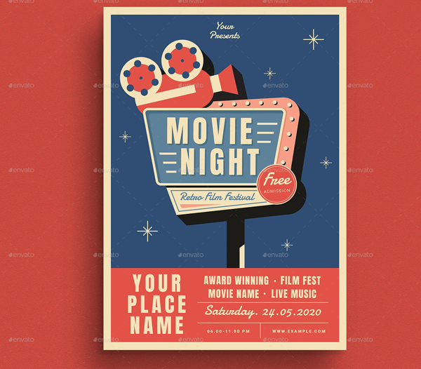 Movie Night PSD Flyer Design