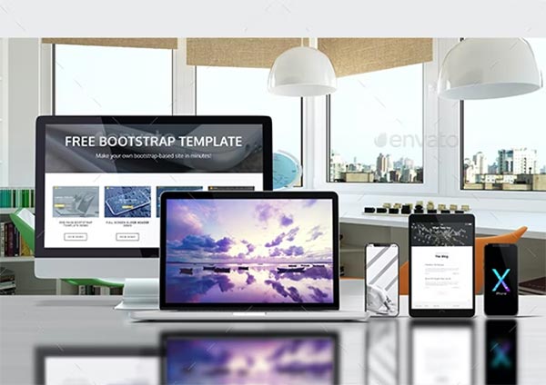 Multi Devices Responsive Website Mockup Template