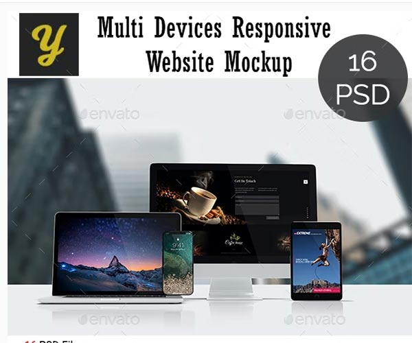 Multi Devices Responsive Website PSD Mockups