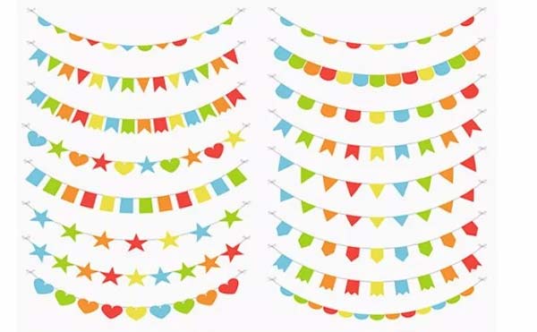Multicolor Bunting Banner Clipart