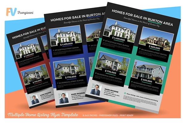 Multiple Home Listing Flyer Template