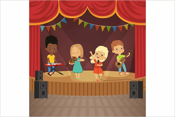 Music Kids Band Show Brochure Templates