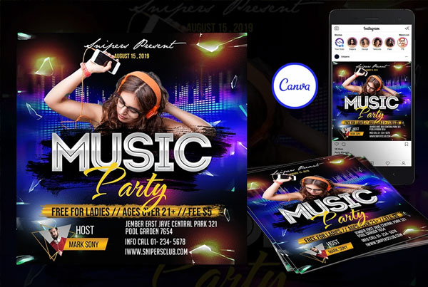 Music Party Flyer Instagram Template