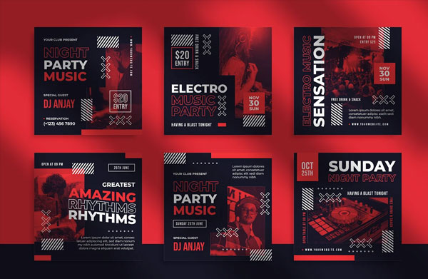 Music Party Instagram Post Templates