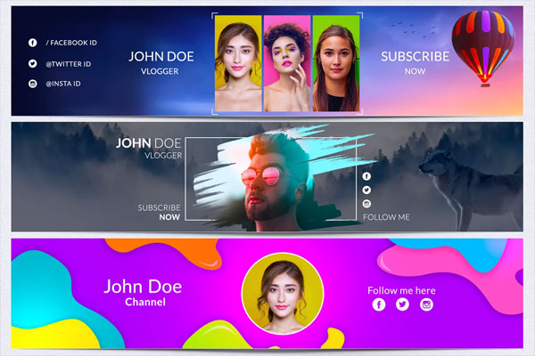 Music Youtube Channel Art Banner Bundle