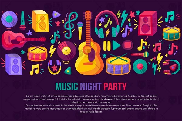 Musical Party Banner Template