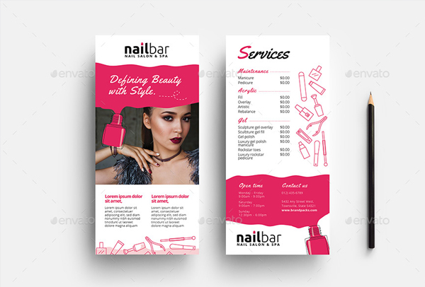 Nail Salon Rack Card Template