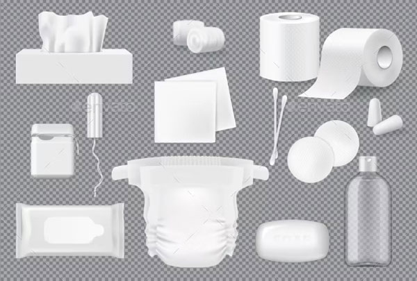 Napkin, Cotton and Pad Mockups