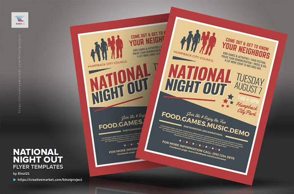 National Late Night Out Flyer Template