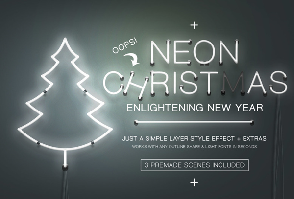 Neon Christmas Layer Style