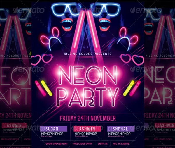 Neon Glow Party Flyer