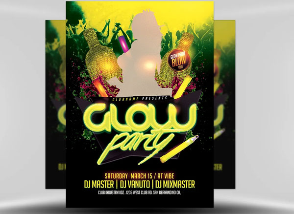 Neon Party Flyer Template