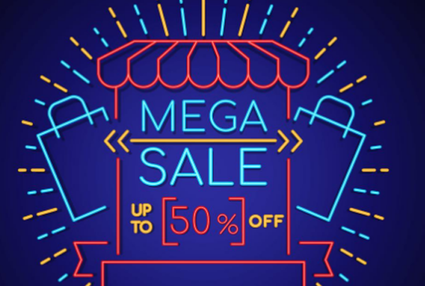 Neon Sale Free Background Template