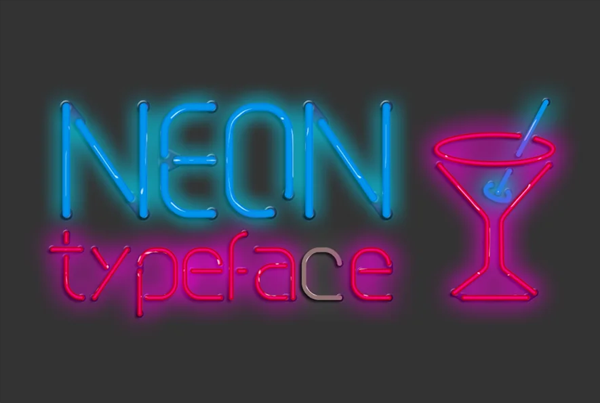 Neon Typeface Style