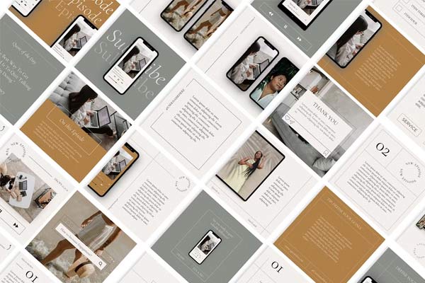 Neutral Podcast Instagram Templates Bundle
