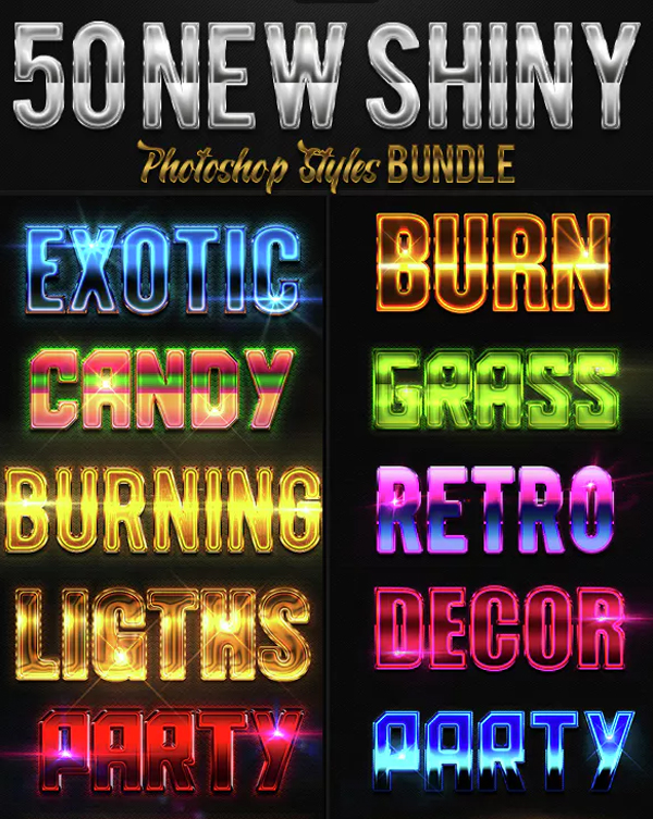 New Shiny Photoshop Styles Bundle