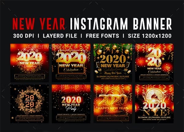 New Year 8 Instagram Banners