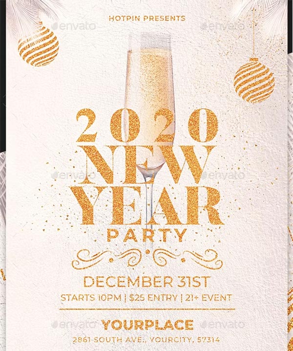 New Year Flyer Invitation Template Design