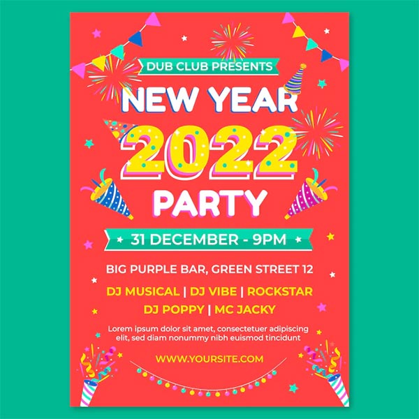 New Year Flyer PSD Free Design