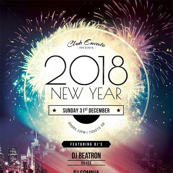 New Year Flyer PSD Template