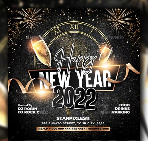 New Year Flyer Print Template