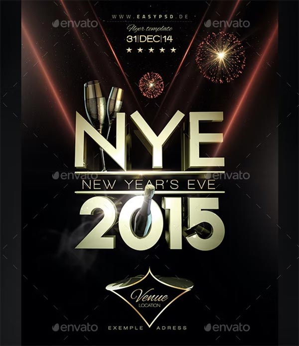 New Year Flyer Template PSD