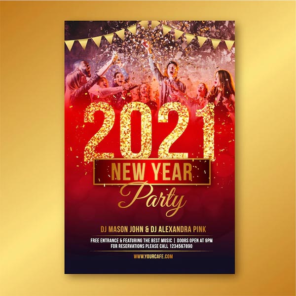 New Year Free Flyer Print Template
