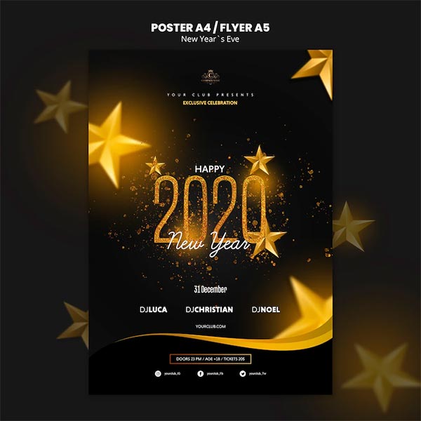 New Year Free PSD Flyer Template